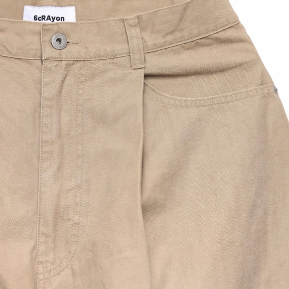 6cRAyon Khaki Herringbone Wide Leg Trousers Streetwear Medium - NWT🤎 - Picture 8 of 11